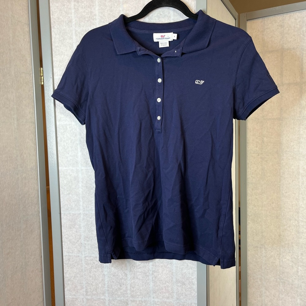Vineyard Vines navy polo style shirt